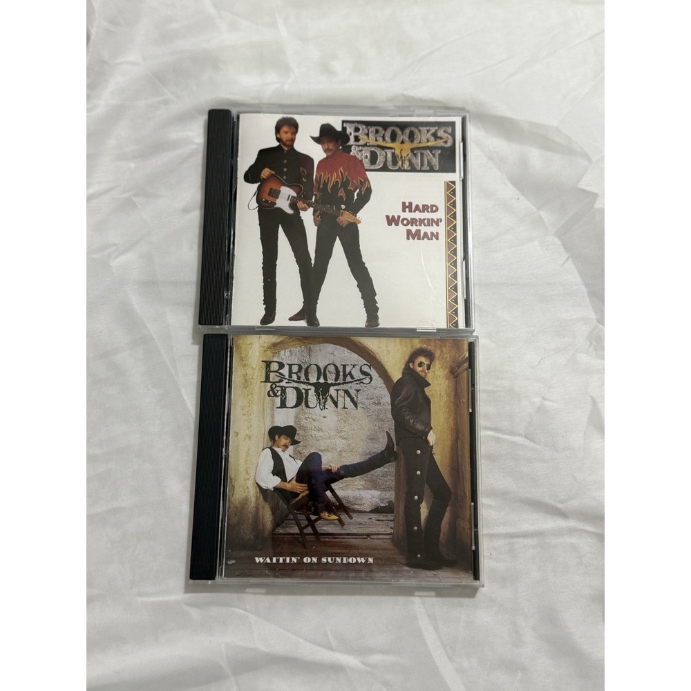 LOT OF 2‎ COUNTRY CD'S BROOKS & DUNN "WAITIN ON SUNDOWN"  &  "HARD WORKING MAN"
